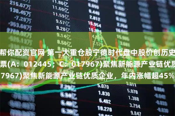 帮你配资官网 第一大重仓股宁德时代盘中股价创历史新高！华富新能源股票(A：012445；C：017967)聚焦新能源产业链优质企业，年内涨幅超45%